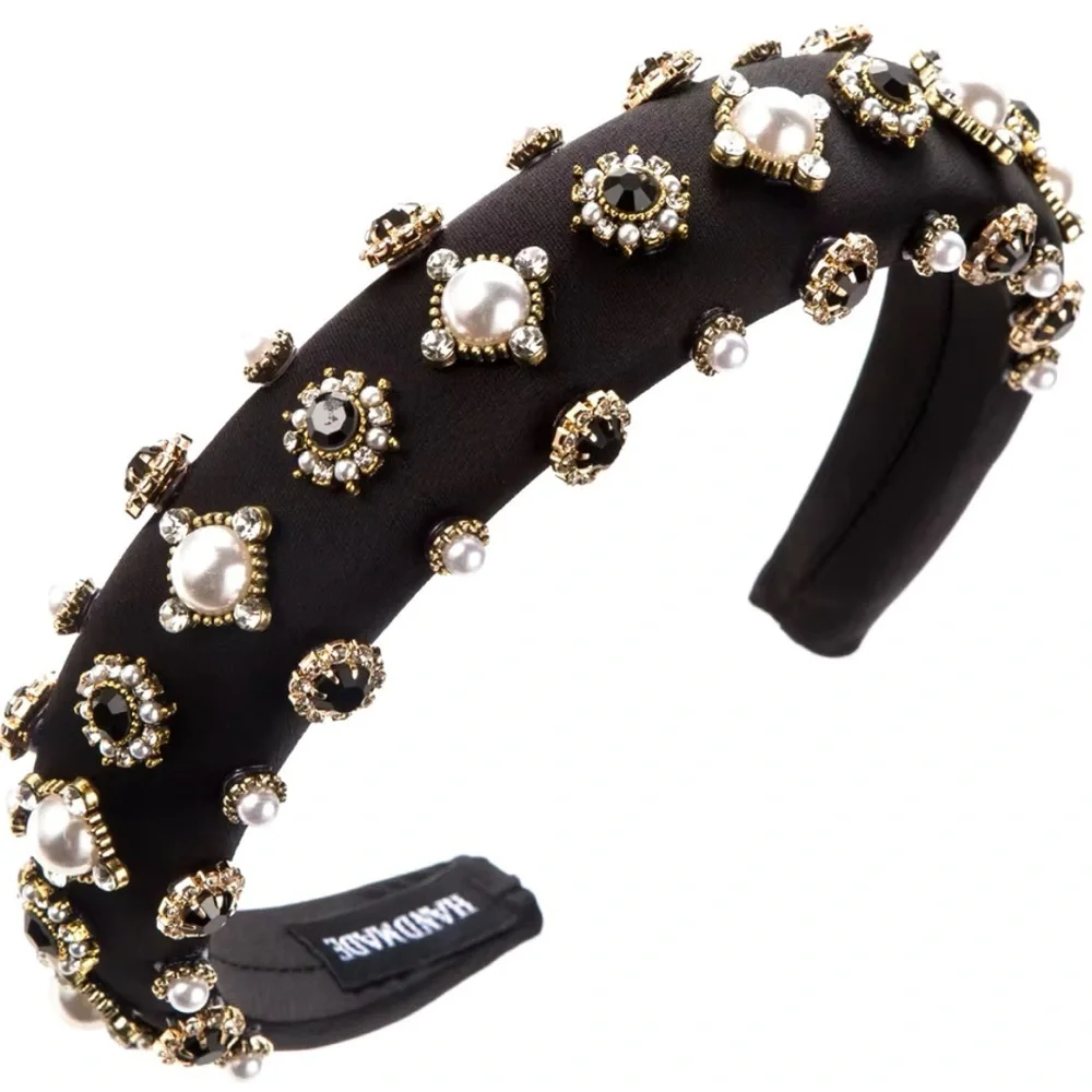 Black Baroque Embellished Headband